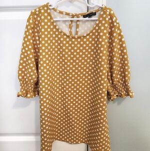 Modcloth Adrianna Papell Small Spring Summer Polka Dot Blouse